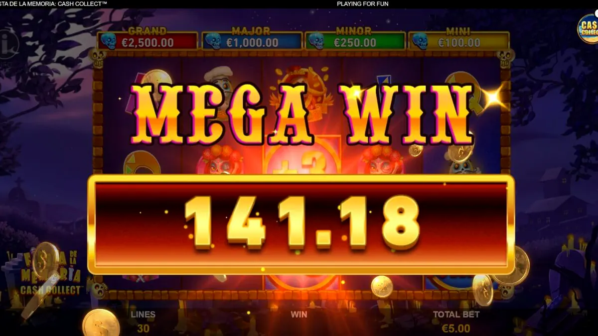 Fiesta de la Memoria Cash Collect slot com tema de Día de los Muertos